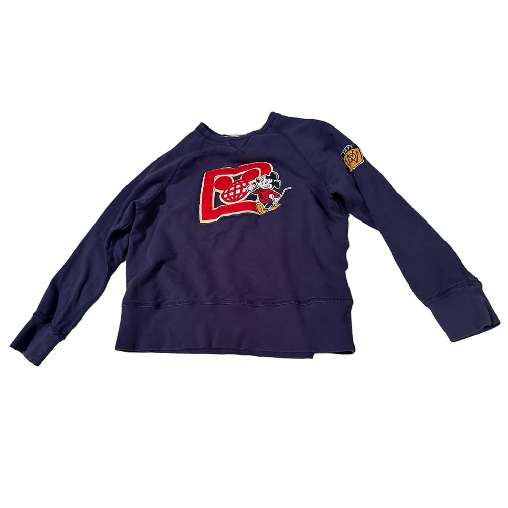 Disneyworld parks large sweatshirt blue red pullover long sleeve crewneck Mickey